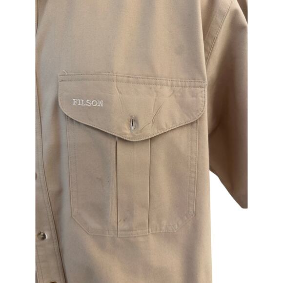 Filson 555 Padded Short Sleeve Heavy 100% Cotton Shooting Shirt Men's Size L - Picture 3 of 9